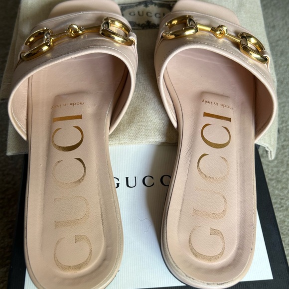 Gucci horse bit leather slide sandals  sz35 - Picture 3 of 14